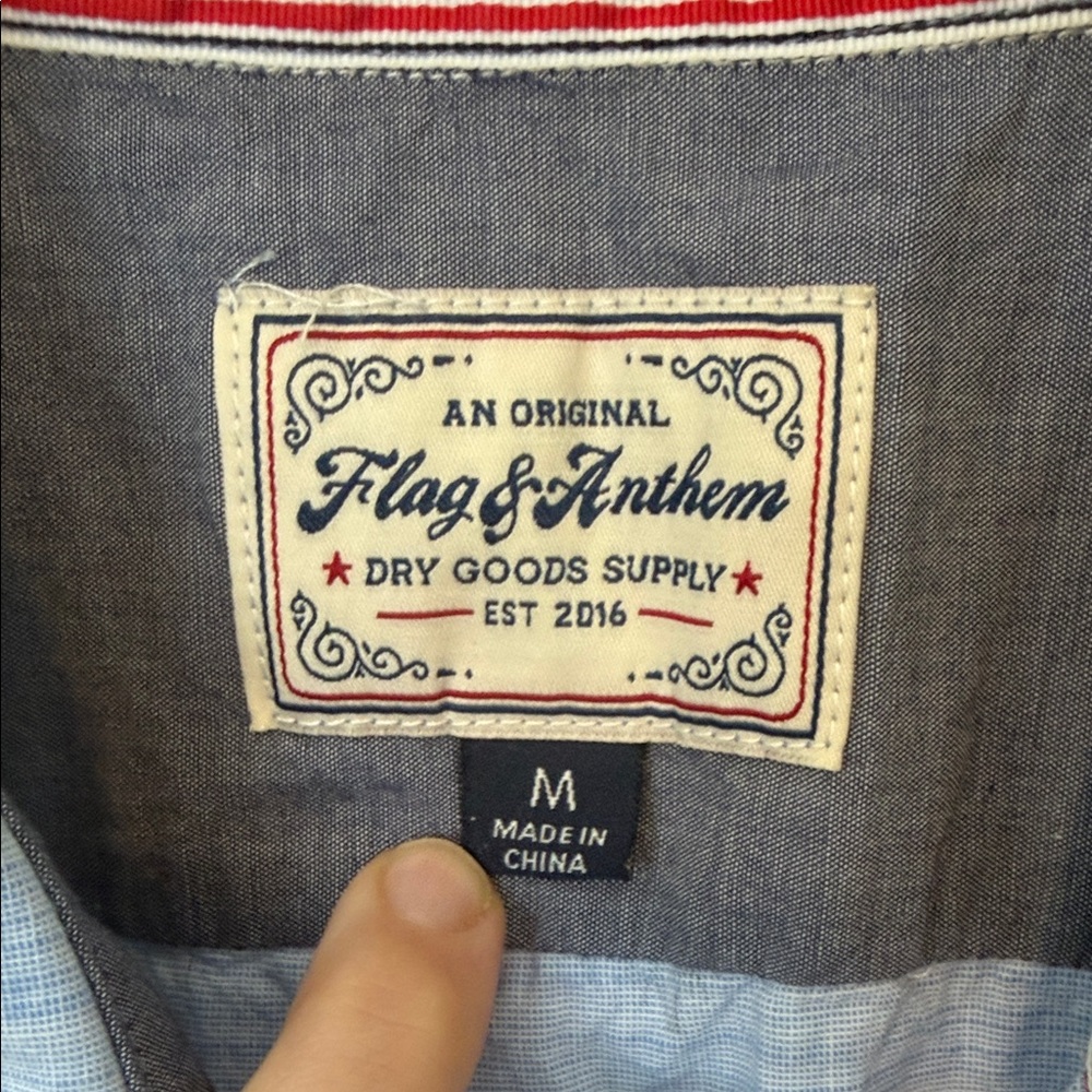 Flag & Anthem Men's Blue Patterned Short Sleeve Shirt - Picture 2 of 4